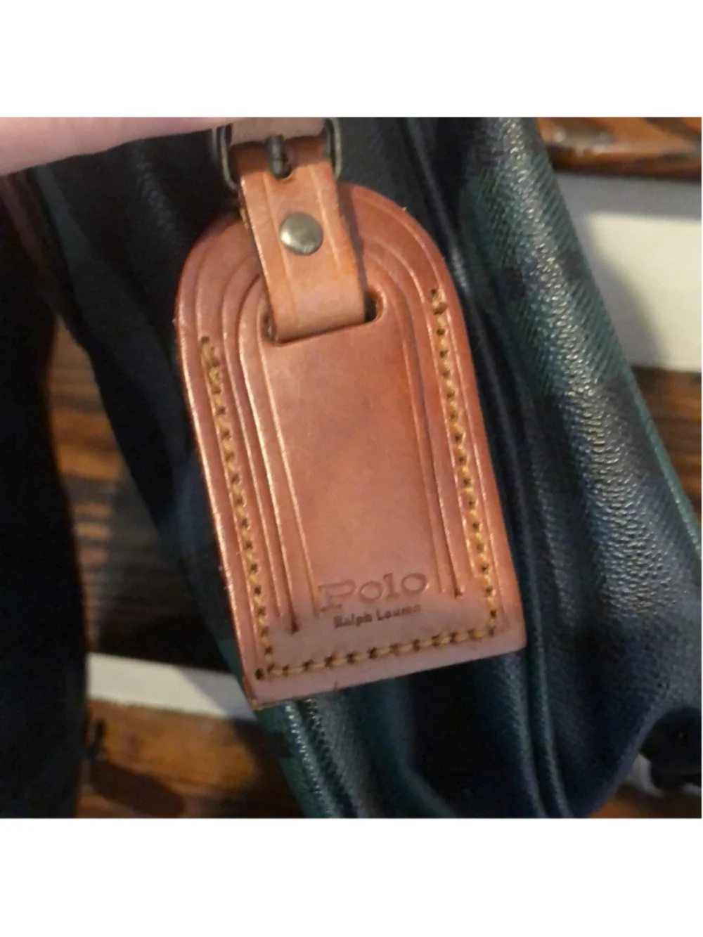 RALPH LAUREN Black Watch Plaid Crossbody Computer Messenger Tote Bag Vintage